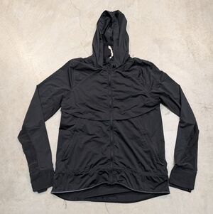 Lululemon Kicking Asphalt Women's 8 Running Jacket Hooded Black Full Zip